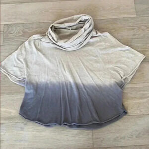 Joie short sleeve sweater top small tan grey